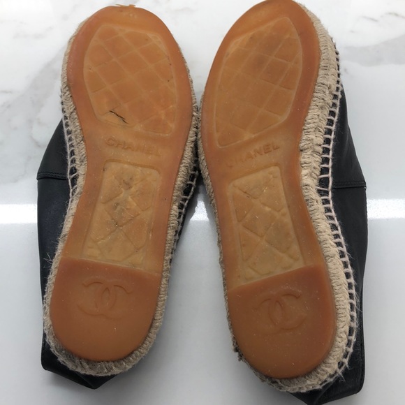Chanel Espadrilles CC Black Lambskin. Size 40 - Picture 4 of 14